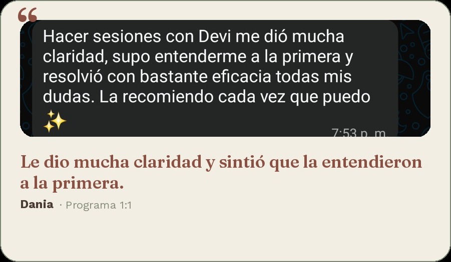 Testimonio de Dania, programa 1:1