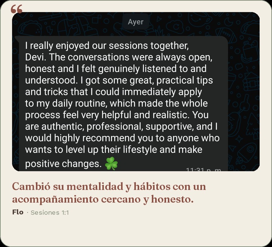 Testimonio de Flo, sesiones 1:1