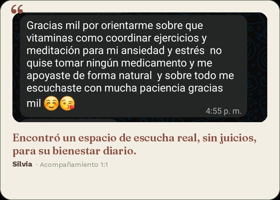 Testimonio de Silvia, acompañamiento 1:1
